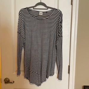 CABI navy striped top